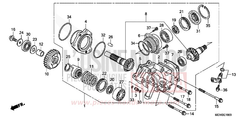 SIDE GEAR CASE for Deauville ABS CARNELIAN RED METALLIC (R296) from 2011